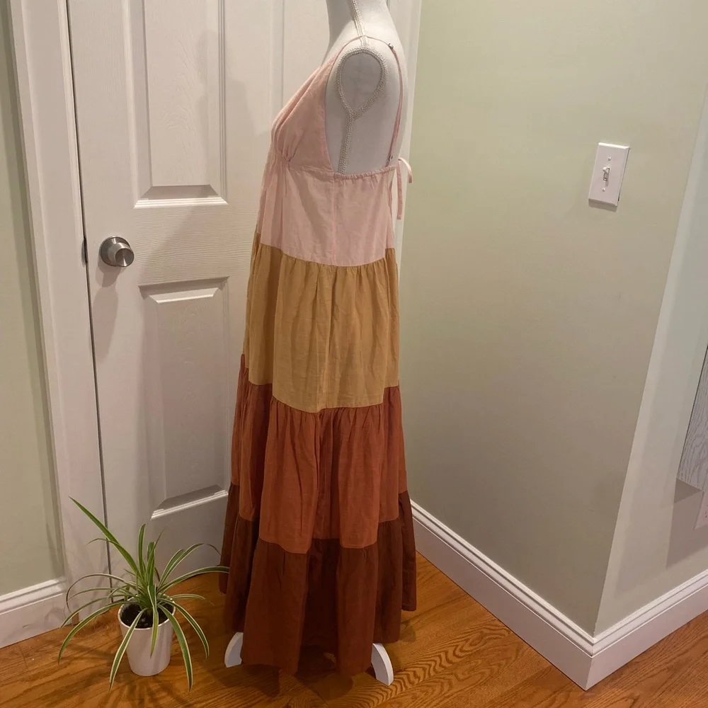 New By Anthropologie Colorblock Maxi Dress Size L - Picture 12 of 15